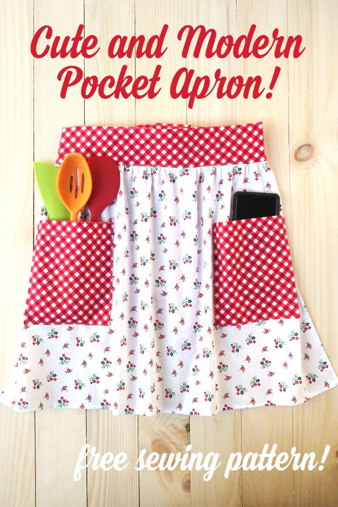 A Cute and Modern Pocket Apron - free sewing tutorial